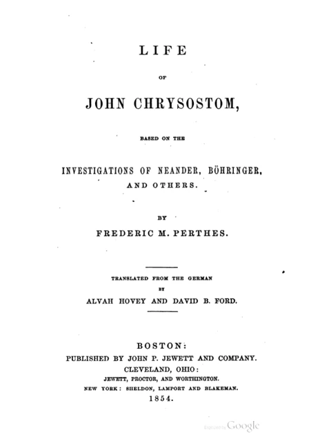 Edition page: Life of John Chrysostom