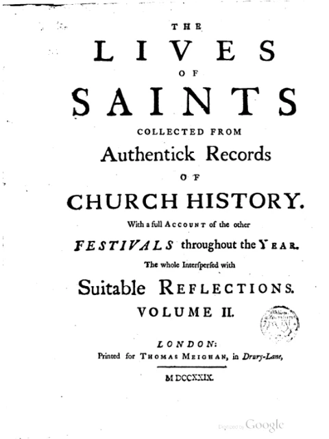 Edition page: Lives of Saints: Volume 2