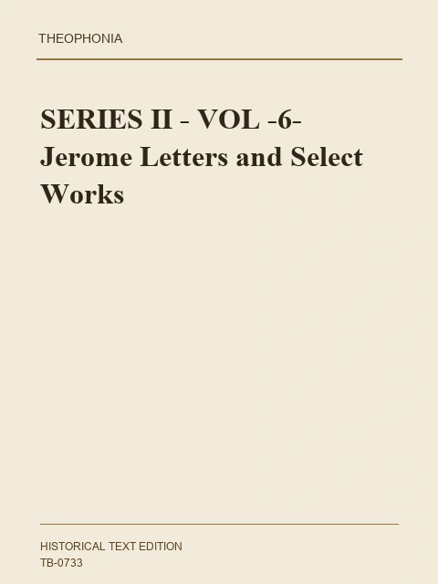 Edition page: Jerome: Principal Works and Letters