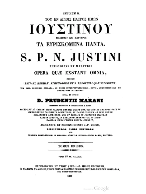 Edition page: Justin Martyr and Other Early Apologists