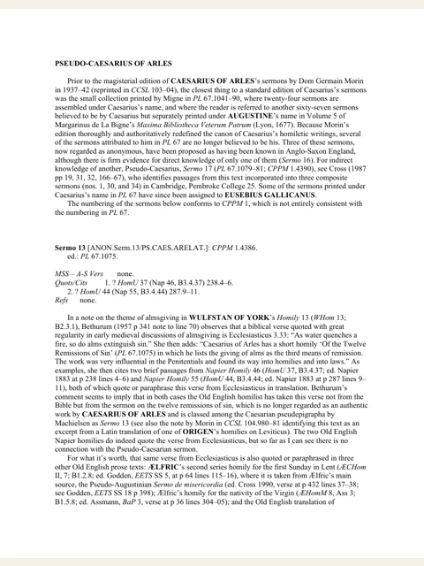Edition page: Pseudo Caesarius of Arles