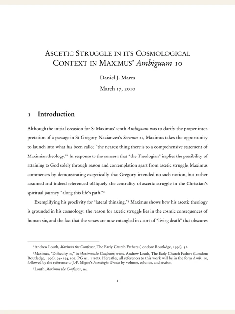 Edition page: Ascetic Struggle in the Cosmological Context of Ambiguum 10