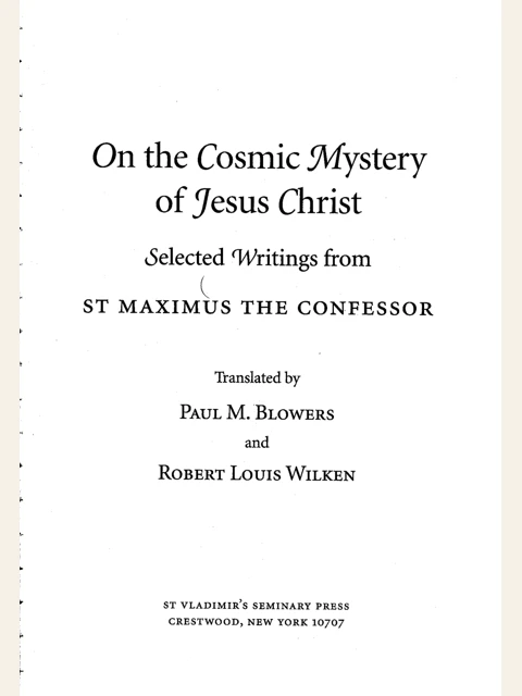 Edition page: On the Cosmic Mystery of Jesus Christ