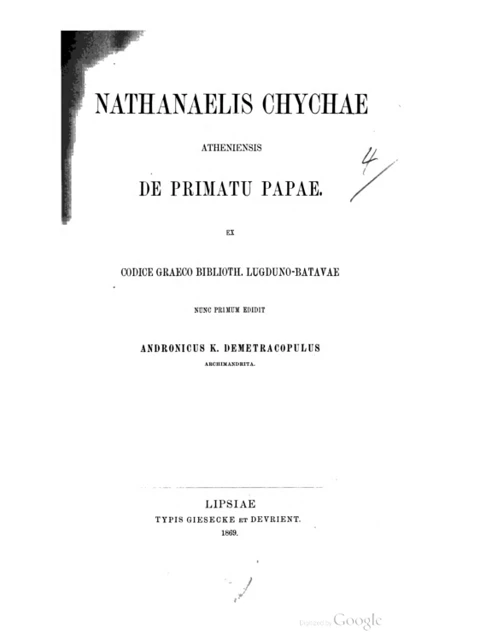 Edition page: On the Primacy of the Pope