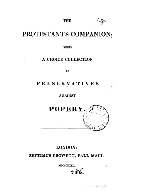 Edition page: The Protestant’s Companion