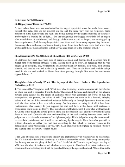 Edition page: References Concerning the Soul’s Passage After Death